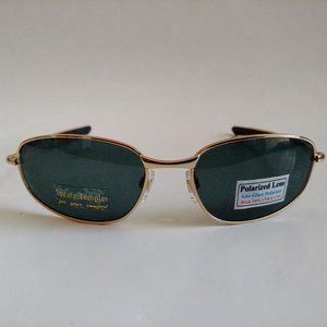 NWT Vintage 90's Rectangle Metal Sports Polarized Sunglass (S.Gold)